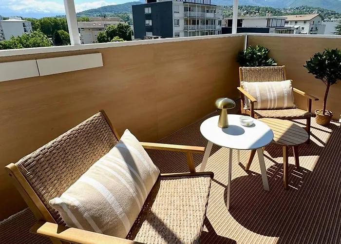 Sweet Home - Clim & Vue, Balcon & Parking Prive Apartament Chambéry